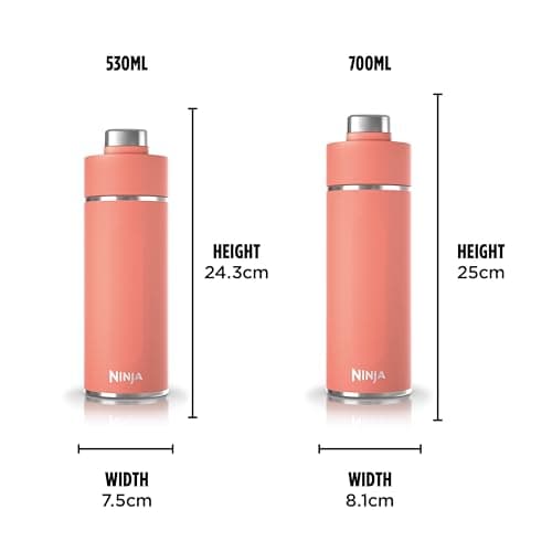 Ninja Thirsti Water Bottle and Flask 530 ML, Coral, DW1801EUUKPE — view 5