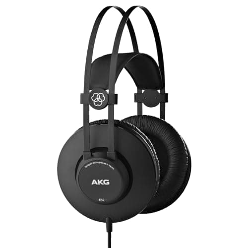 AKG K52 High Performance Closed-Back, Monitoring Studio Headphones, Wired, Lightweight Design, 3.5mm and 1/4" adapters, 3m Cable - Black — view 6