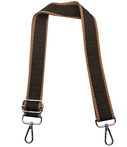 Shoulder Strap for Bag Adjustable Bag Straps Wide 3.8 cm with Silver Buckle, Handbags Straps Replacement for Women Crossbody Accessory, Brown/Coffee, K2 — view 5