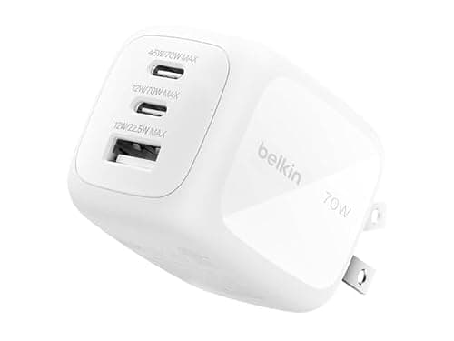 Belkin BoostCharge Pro 70W 3-Port GaN USB C Charger + Travel Adapter Kit — view 4