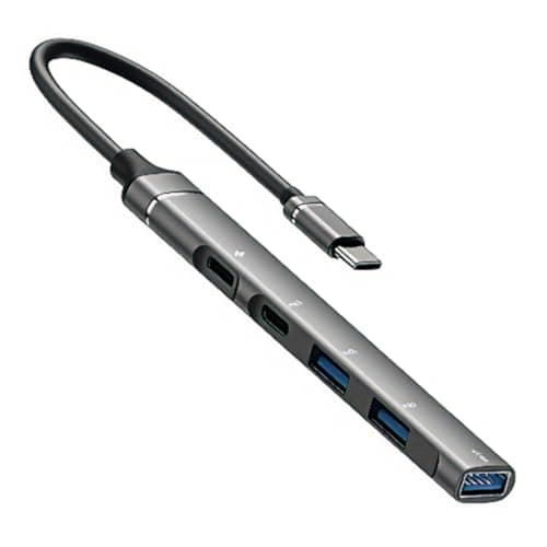 Aluminum Alloy USB C Hubs PD3.0 Fast Chargers 5Gbps Data Syncs Double USB A Port for Work Travel