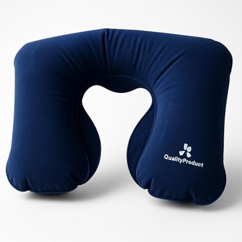 Pack of Two Inflatable Blow up Neck Pillow for Holiday and Travel Comfort. Compact and Light for Easy Storage (Royal Blue) — view 2