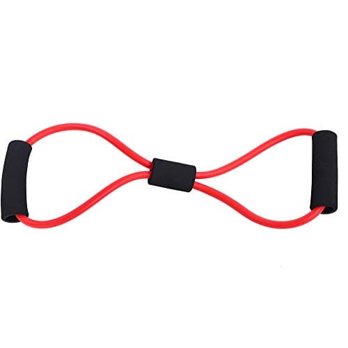 Premium Resistance Bands Set Yoga Stretch Straps Rubber Exercise Tubes for Home Gym Workout Strength Training Fitness Equipment Portable Travel Blue Black Yellow Green Red 10 x (Red)