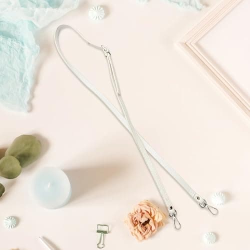 Handbag Strap, Shoulder Strap Replacement for Crossbody Bag, Adjustable Metal Swivel Hooks Hand Bag Long Straps, DIY Purse Handle, White — view 3