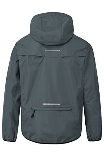 Rdruko Mens Hooded Waterproof Packable Rain Jacket, Grey M — view 2
