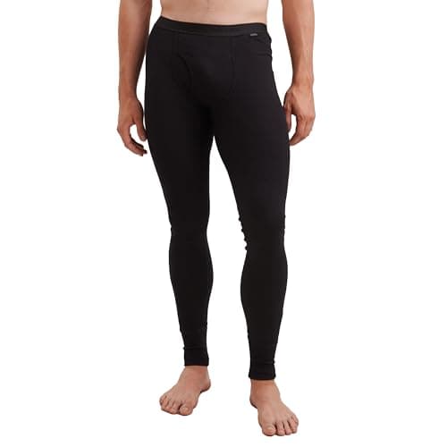 DILLING Premium classic long johns with fly base layer - organic cotton Black XL