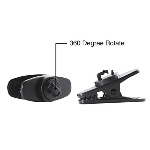 20 Pieces Clips for Earphone Wire 360 Degree Rotate Black Earphone Cable Clothing Clip for Fixing Headphone Wire (1.18 Inches) — view 3