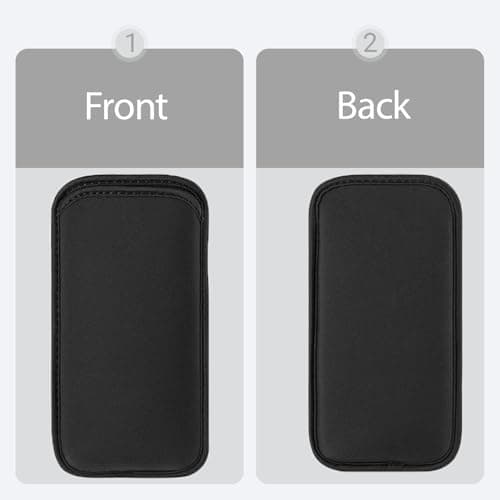 Universal Neoprene Phone Pouch,Shockproof & Scratch-Resistant Mobile Phone Sleeve for iPhone 17/16/15/14,Samsung Galaxy S26/S25/S24/S23 Ultra & Most Smartphones up to 6.7" black — view 2