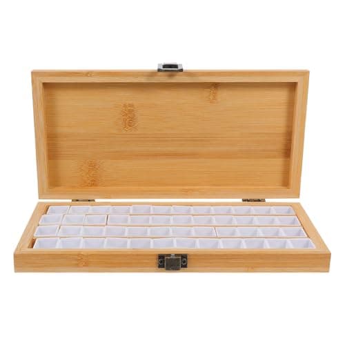 OUNONA 48-grid Compact Plastic Watercolor Palette Box with Lid for Artists Portable Mixing Tray with Grid Design for Home Storage and Travel Painting Kit