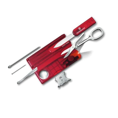 Victorinox Swiss Card Lite Multitool, 13 Functions, LED, Red Transparent — view 2
