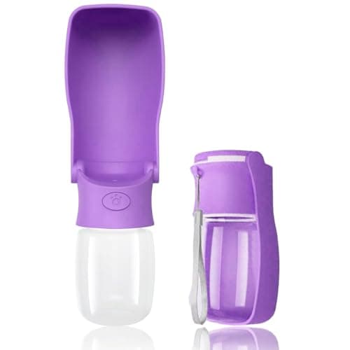 SOICTA Portable Dog Water Bottle for Walking 19 OZ or 12 OZ Portable Pet Water Bottles for Puppy Small Medium Large Dogs Water Dispenser Bowl Dog Accessories(12OZ Purple)