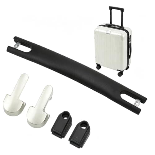 9.4in Luggage Case Handle Grip, Replacement Luggage Pull Handle with Metal Ear Brackets, Universal Travel Bag Carry Handle Repair Accessory for Suitcase & Trolley