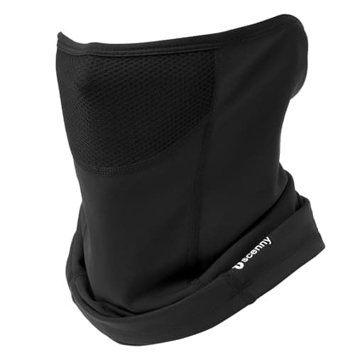 Oscenny Snood Windproof Multifunctional Winter Fleece Motorbike neck warmers Mens Loop Scarf Women's Scarf Keep Warm Sports Neck Warmer for Skiing Bicycle Jogging Moto Cycling (Black-Net) — view 2