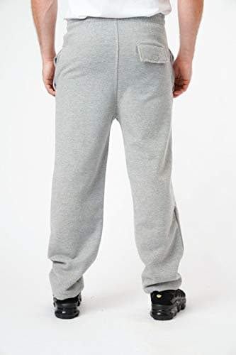 LABEL APPAREL Men's Fleece Open Hem Joggers 290 GSM Heavy Weight Sweatpants Warm Winter Bottoms Lined Casual Tracksuit Pants Jogging Trousers with Zip Side Pockets Pluse Size S-8XL (XL, Grey) — view 6