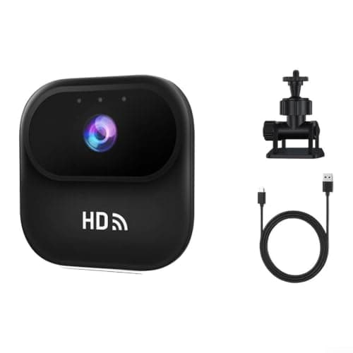 Compact WiFi Camera Pocket Sized Indoor Surveillance for Baby Pet Dog - Live Stream Motion Detection Two Way Audio(Black) — view 3