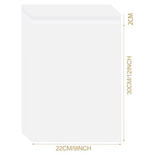 A4 Clear Self-adhesive Bags 100 Pack, 22x30CM Self Sealing Cellophane Display Bag/Sealable Bags, Food Safe, A4 Cello Bags OPP for Cookies,Cards,Envelopes,Pictures — view 2