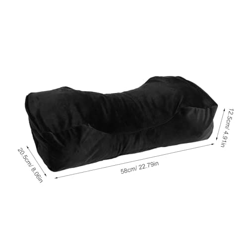 GALPADA Ergonomic with Client Comfort and Easy to Clean Features U-shaped Pillow Cover Black Cloth Material Lash Pillowcase for Professional Makeup and Spa Use — view 2