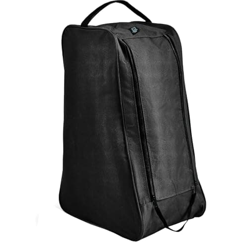 Water-Resistant Long Boot Bag and Shoe Carrier– Perfect Storage Solution for Football, Rugby, Golf, Hiking, Walking, Skiing and Work Footwear (Black)