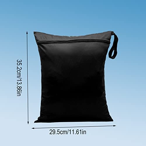 2Pcs Wet Dry Bags 11.6x13.8 inch Wet Dirty Laundry Bag Waterproof Dry Wet Bag Cloth Nappy Wet Bags Changing Bag Organiser Pouches Cloth Diaper Bag for Babies Swimming Camping Travel Gym Workout Beach — view 3