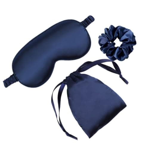 Imitation Satin Eye Mask Set for Sleeping & 3 in 1 Sleep Mask Blackout Kit(Silver) — view 3
