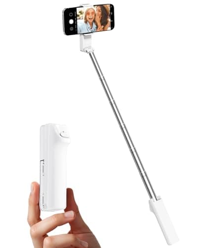 Viozon Selfie Stick, Compatible with 4-7" Phone, Phone Holder, Wireless Remote Control Button, Ergonomic Handle, Extendable up to 67cm, 3x4.8x12cm Mini Size, 110g Lightweight, Travel, Filming