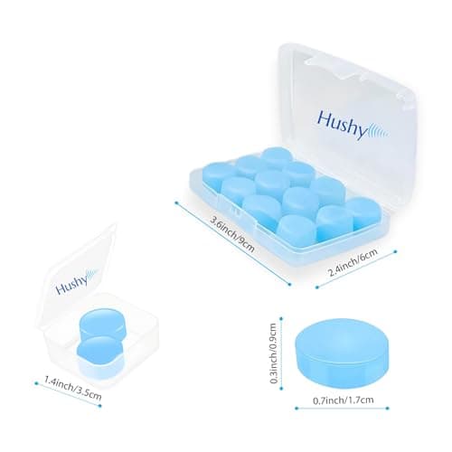 Hushy EarPlugs for Sleeping, 6 Pairs|Ultra Soft 27dB Noise Cancelling Ear Plugs for Sleep, Snoring & Travel|Universal Size Silicone EarPlugs|Waterproof, Reusable. — view 5