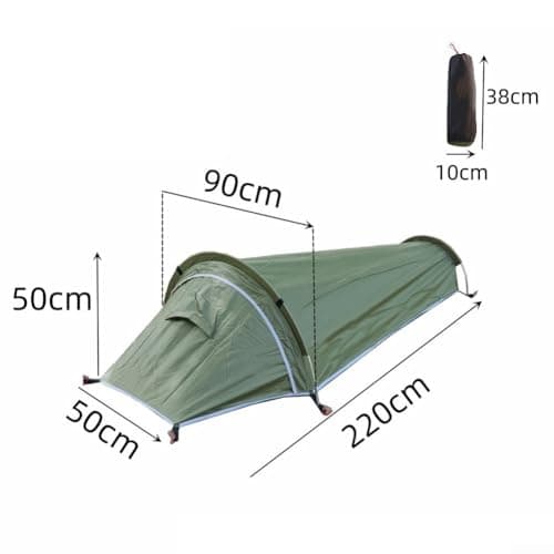 Ultralight Solo Tent For 1 Person, Waterproof Camping Tent With Aluminum Poles, For Easy Setup Windproof Shelter For Hiking Backpacking Outdoor Adventures, Green(Green) — view 3