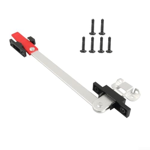 Rv Window Latch Support Bar Aluminum Exit Handle For Travel Trailer Camper Wind Resistant Silver With Red Grip Safety Lock Kit For Motorhome For Caravan Accessories For Easy Install Hardware Set — view 5