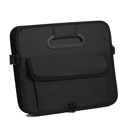 austoces Car Boot Organizer,Collapsible Durable Multi Compartments Car Storage Organiser With Adjustable Straps (Black) — view 2