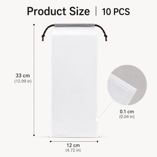 Clear Waterproof Drawstring Wet Umbrella Storage Bags 10 Pack — view 2