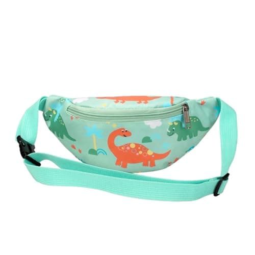 Kids Fanny Pack, Cute Dinosaur Kids Bum Bag Bumbag Waist Pack Cartoon Hipsack Belt Bag Small Belt Bum Bag Crossbody Purse Waist Pouch for Toddler Girls Boys Running Hiking Travel Sports (Green)