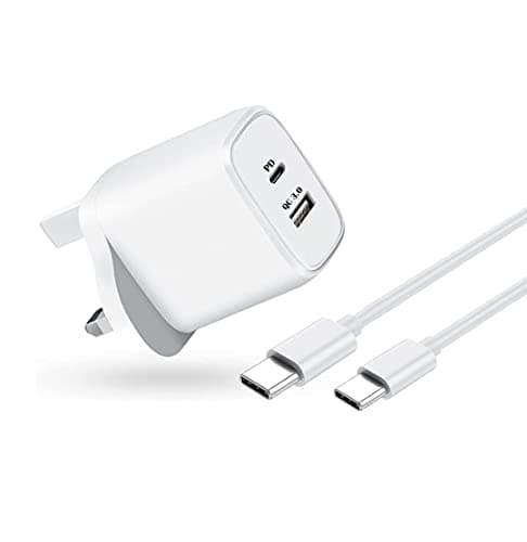 KP TECHNOLOGY Multi Port Fast Charger For HMD Vibe 2 5G / Aura² / Fuse/Crest/Crest Max/Fusion - X1 / Barça Fusion/Key/Skyline / XR21 / Pulse/Pulse Pro/Plus + (Cable + Plug) (WHITE)