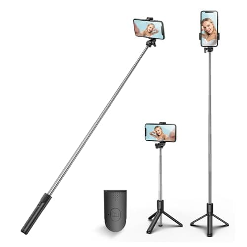 HCTian Selfie Stick Tripod,3 in 1 Extendable 360° Rotation Tripod Stand with Detachable Wireless Remote Portable Mobile Phone Holder Compatible with iPhone,Android,samsung (black)
