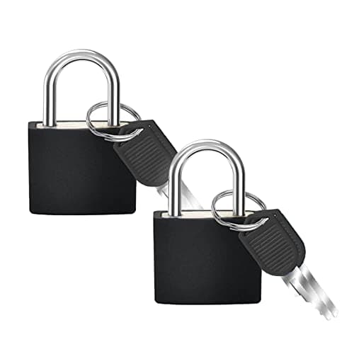 Shakeel Suitcase Locks with Keys - Pack of 2 Small Padlock with Keys Luggage Locks for Travel Luggage/Gym Locker/Baggage/Holiday Cases, Black