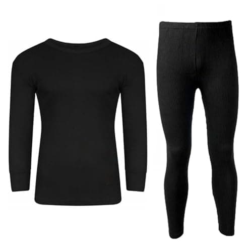 TT ThreadTrade Men's Thermal Underwear Set, Thermal Classic Fit Upper Top and Pajama Set, Full Sleeves Winter Wear Suit, Johns Warm Base layer, Thermal Set Vests, (Black- Full Sleeve Set, S)