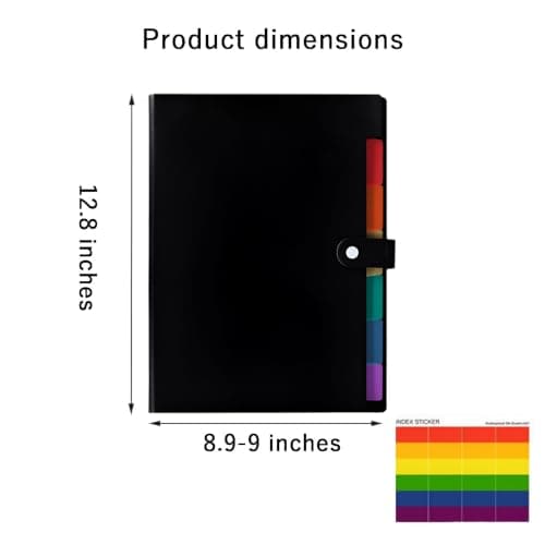 Expanding File Folder 2-Pack, 7 Pockets Accordion File Organizer, A4 Letter Size Document Receipt Organizer, Accordian Filing Folder for Classroom Home Office Travel, File Folders with Labels — view 2
