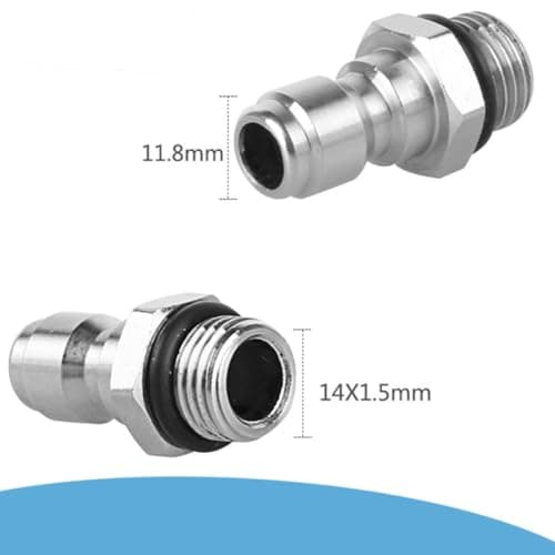 KHBUAB 2pcs 1/4 Inch Quick Coupler Male Plug Stainless Steel Adapter — view 2