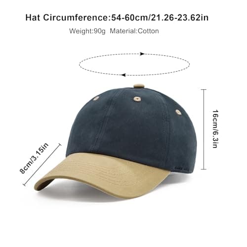 YAMEIZE Trendy Color Splicing Baseball Cap - for Women Men Hat UV Protection Unisex Sun Hat Sunscreen Adjustable Baseball Hat Travel Outdoor (UK, Alpha, One Size, Navy Khaki) — view 2