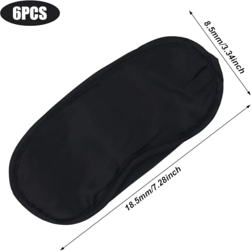 6 Pack Sleep Eye Blindfold Shade Cover, Sleeping Blindfold for Men & Women, Suitable for Lunch Break,Travel,on The Plane Usage (Black) — view 2