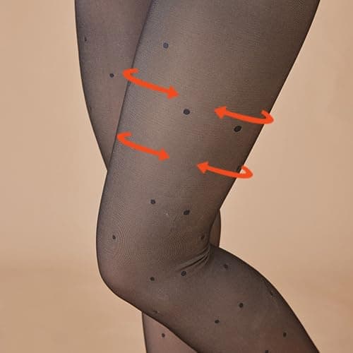 Women's Thermal Tights with Fleece Lining for Winter, Sheer-to-Waist Warming Leggings with High Elasticity, Translucent Pantyhose for Cold Weather Daily Wear (Grey, One Size) — view 5