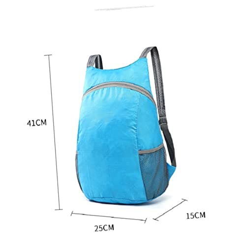 GOOHOCHY Waterproof Foldable Travel Backpack Blue Polyester Zipper — view 4