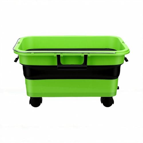 EMUKOEP Collapsible Bucket with Wheels 5.8 Gallon for Car Washing