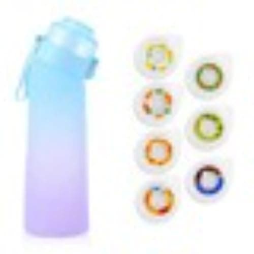 650ml Sports Water Bottle with 7 Natural Fruit Flavor Capsules, BPA-Free Tritan Material, Leak-Proof Design, One-Button Opening, Temperature Resistant -20℃ to 100℃, Multiple Gradient Colors Available