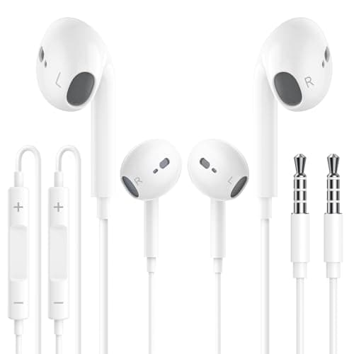 2 Pack 3.5 mm Wired Headphones, In Ear Earphones Wired Earbuds Headset