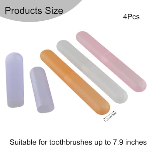 Zeroupshop 4 Packs Tooth Holder Cases, Portable Travel Tooth Box, for Manual and Electric es, PP ABS Storage, with Rounded Corners, Pink — view 3