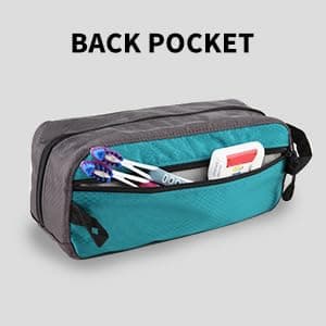 GOX Small Travel Toiletry Bag for Men, Hanging Dopp Kit Organizer with Water-Resistant Nylon, Portable Shower Toiletry Case, Turquoise/Grey, 9.8x4.3x3.4 Inch (Pack of 1), Toiletry Bag for Travel — view 3