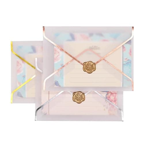 Envelopes for Gift Cards,10Pcs 17.5x12.5cm Transparent Envelope Hot Stamping Printing Paper Letter Wedding Invitation Gift Packing Envelope Silver — view 6