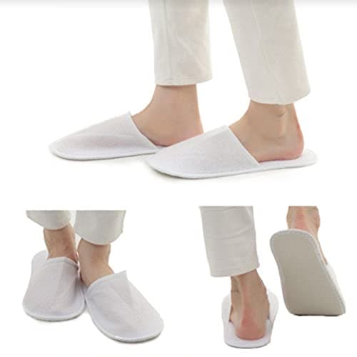Blendra 20 Pairs Hotel Slippers multipack, White Closed Toe Guest Slippers for Hotel, Spa and Travel, Anti-slip EVA Sole, For Men and Women — view 4