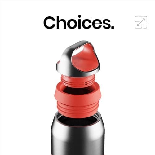 ION8 Primo ROAM Insulated Water Bottle 655 ml (22 oz)– Leakproof Stainless Steel, Vacuum Insulated for Hot & Cold Drinks, Twist Lid, Dishwasher Safe, Coral — view 5
