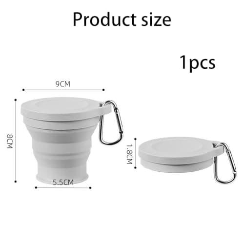 Collapsible Cup,200ml Grey Silicone Portable Foldable Cups,Camping Cup — view 2